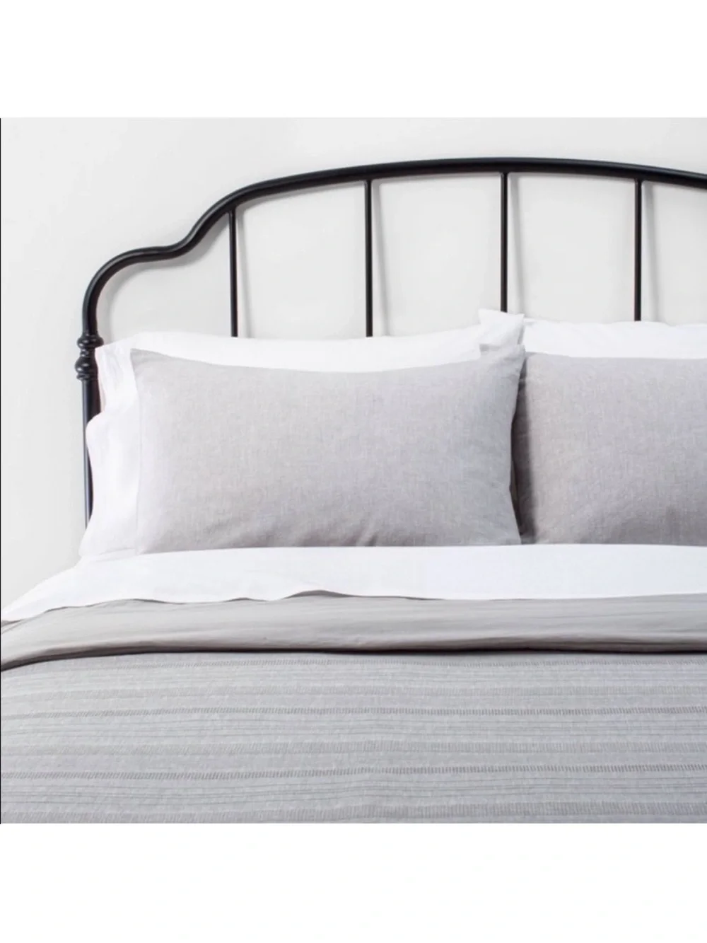 Hearth & Hand F/Q Linen Blend Textured Comforter Set - Gray